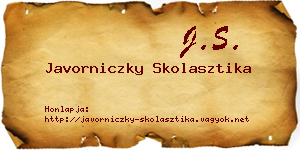 Javorniczky Skolasztika névjegykártya